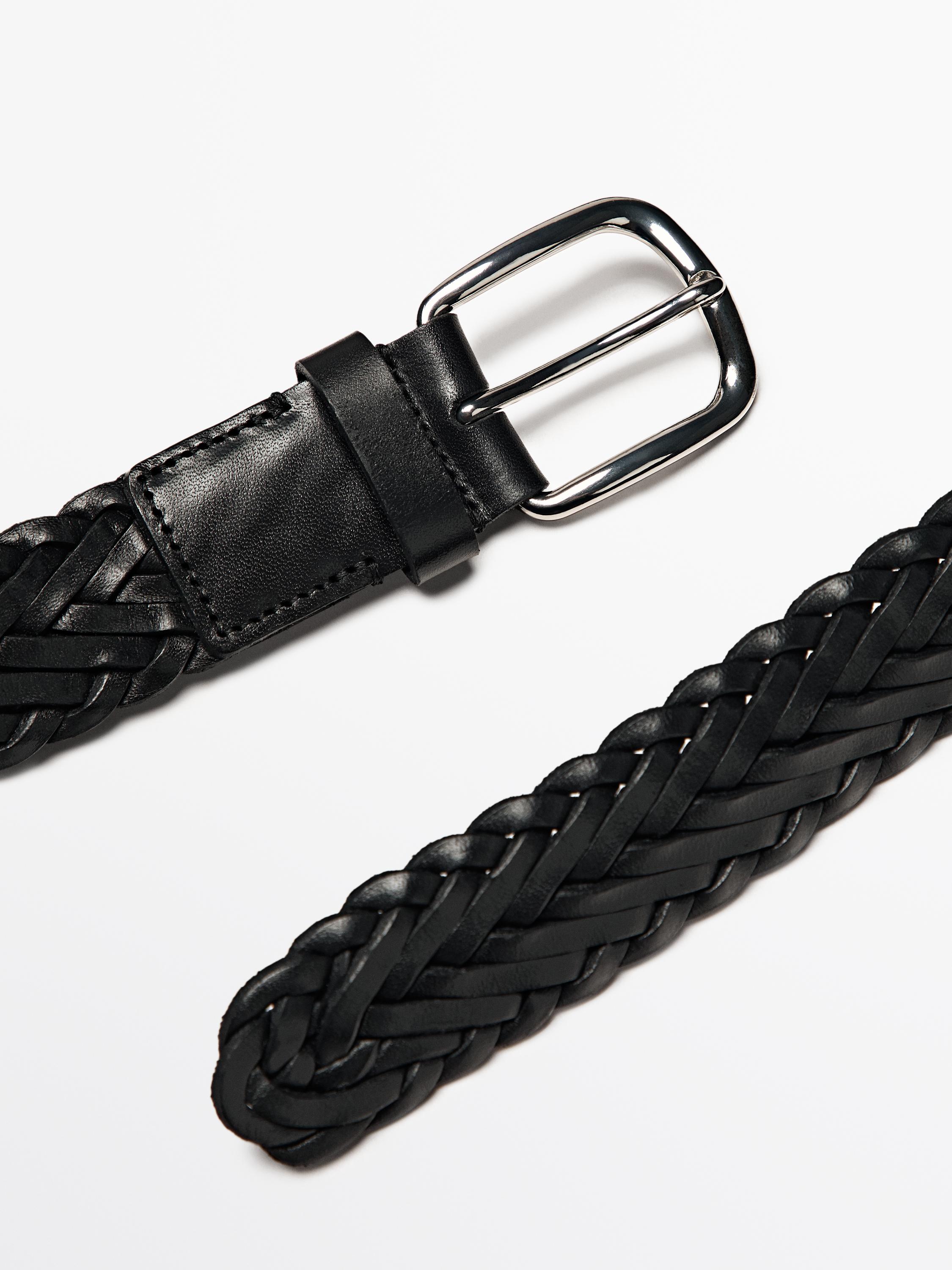 Braided nappa leather belt